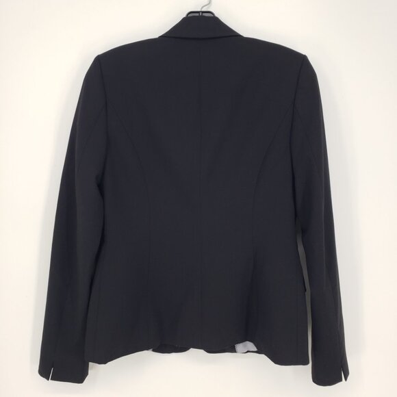 Calvin Klein One Button Blazer Jacket 2 Pockets Stretch Career Work Suit Black - Picture 2 of 9